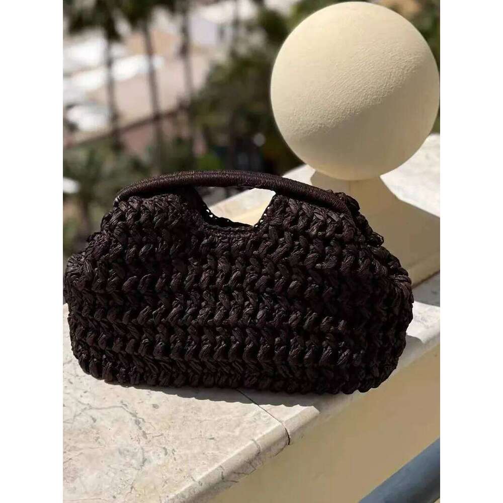 Elegant Ladies Chain Woven Handbag Straw Shoulder Fashionable Raffia Crossbody Beach Summer New Versatile Women's Bag