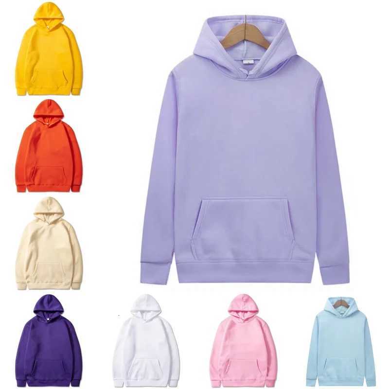 Mens and Womens Solid Color Pocket Hoodies Sports Fitness Sweatshirts Fashionable Casual Pullovers Multi Color W251027