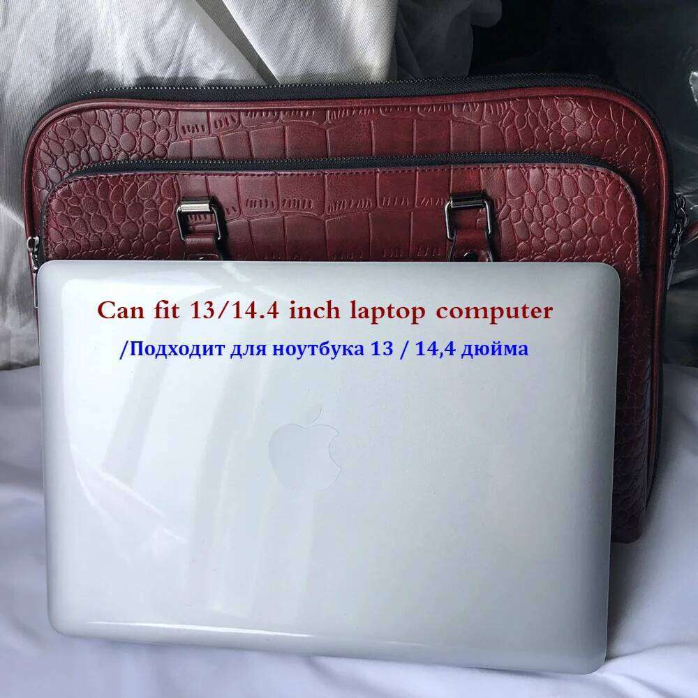 Motaora 2025 Women's Leather Briefcase For 14-Inch Laptops Women Professional Business Shoulder Bag Fashion Solid Handbags