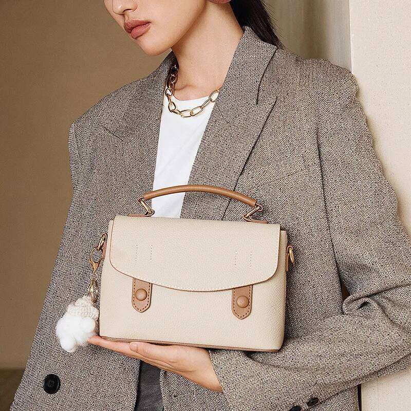 First Grade Leather Cambridge Bag, Women's Fall New Trendy High-End Handbag, Versatile Single Shoulder Crossbody Bag