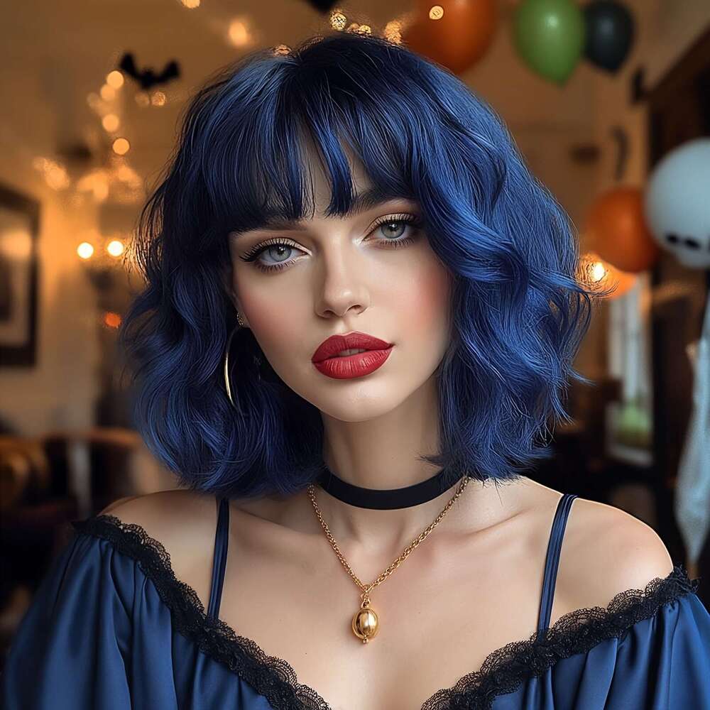 Colorful Short Straight Wig Synthetic Clip In Hair Natural Looking For Daily Use Halloween Christmas, Cosplay, Matte Finish, High Temperature