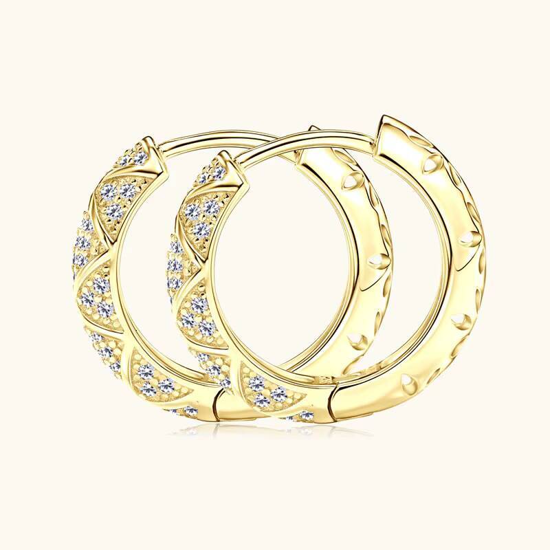 High Quality Luxury Jewelry 925 Sterling Silver 09mm08mm Moissanite Fashion Hoop Irregular Earrings for Women