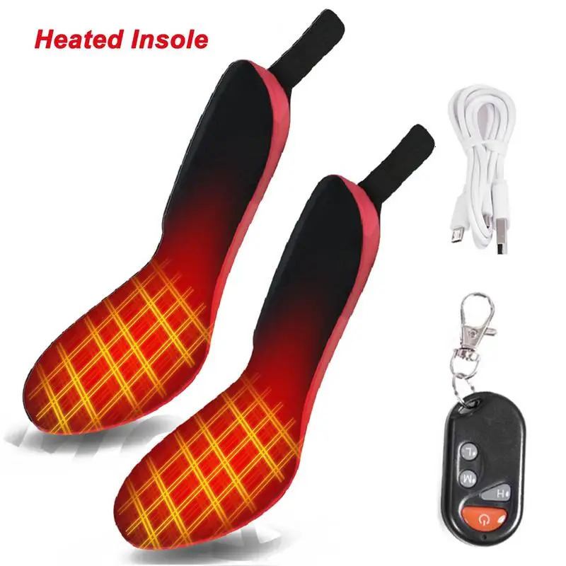 2100Mah Battery Rechargeable Heated Shoes Insoles Wireless Remote ControlledAdjustable Temperature Foot Warmer For Men Women251020