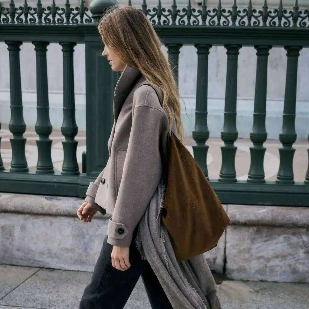 CORDUROY EFFECT TOTE Bag, Designer Hobo Bag For Ladies, Women's Fashionable Large Handbag With Top Handle