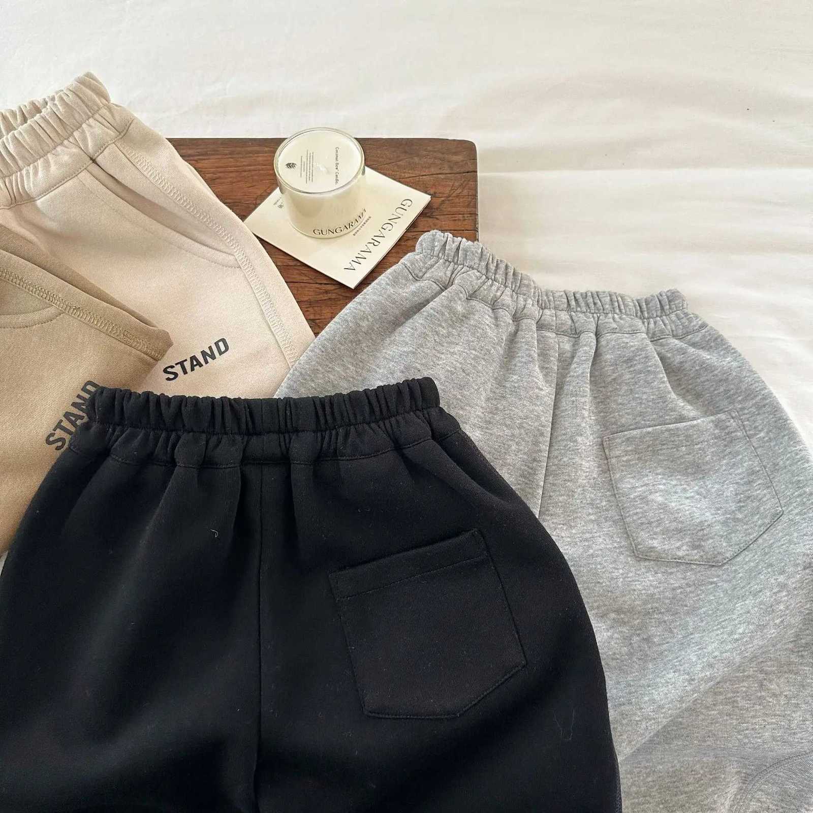 Children Clothes Kids Casual Loose Pants 2025 Spring Autumn New Boys and Girls Printed Letter Sweatpants Baby Solid Color PantsT251027