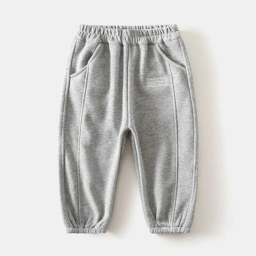 Comfortable Elastic Waist Activewear Sweatpants 2025 New Kids Winter Pants Boys Thickened Fleece Lined Warm Children TrousersT251027