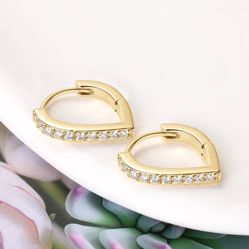 Fashion Round 17mm Moissanite Hoop Earrings for Women 925 Sterling Silver Hoop Earrings Simple Jewelry