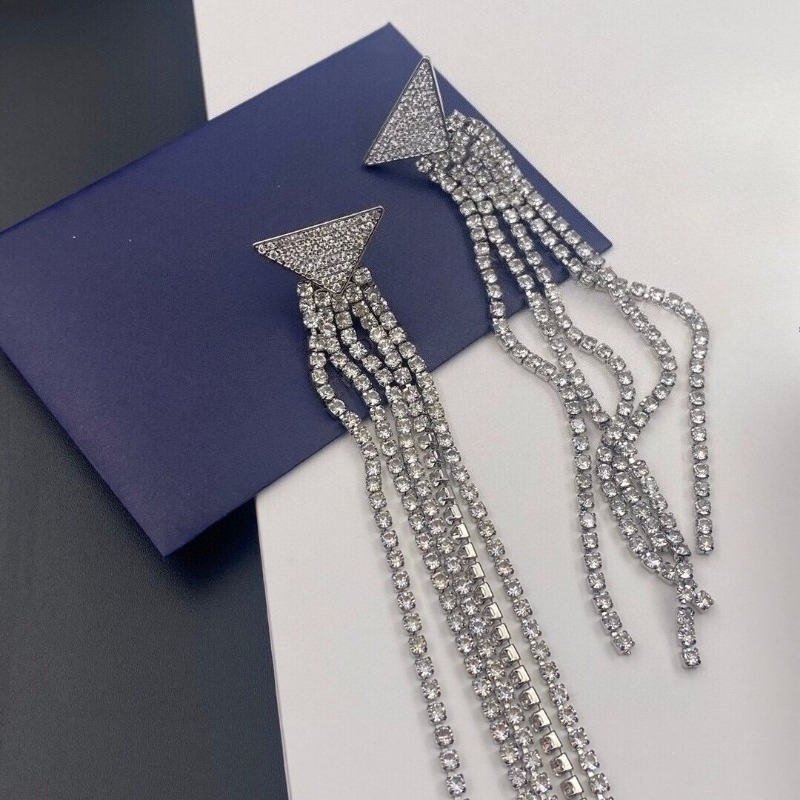 Luxury Earrings Stud Classic Brand Triangle Letter Diamond Tassel Earrings Designer Hoop Earrings Fashion Jewelry for Woman Top Quality Multiple Optional