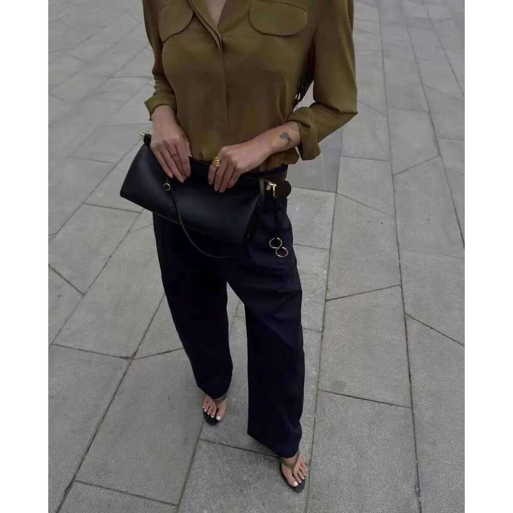 Design Bag Cowhide Clip Genuine Leather Women Armpit Shoulder Bag Stylish Party Formal Ocns Handbag