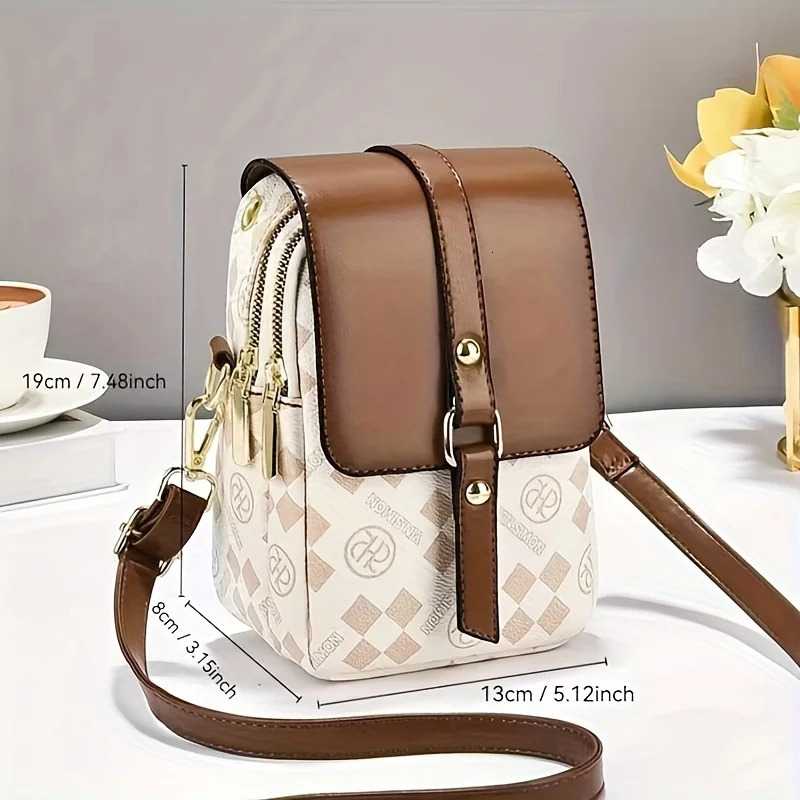 Retro Multi Layer Phone Small Bag Fashion Lightweight Single Shoulder Crossbody Bag for Women Purse Travel Everyday Use 251027