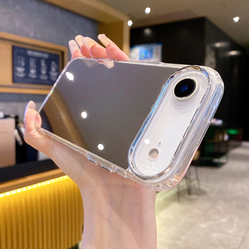 Bling Mirror Cases For Iphone 17 Air 16 15 Plus 14 Pro Max 13 12 11 X XS XR Iphone17 Crystal Fashion Luxury Soft TPU Hard PC Make UP Phone Back Cover 