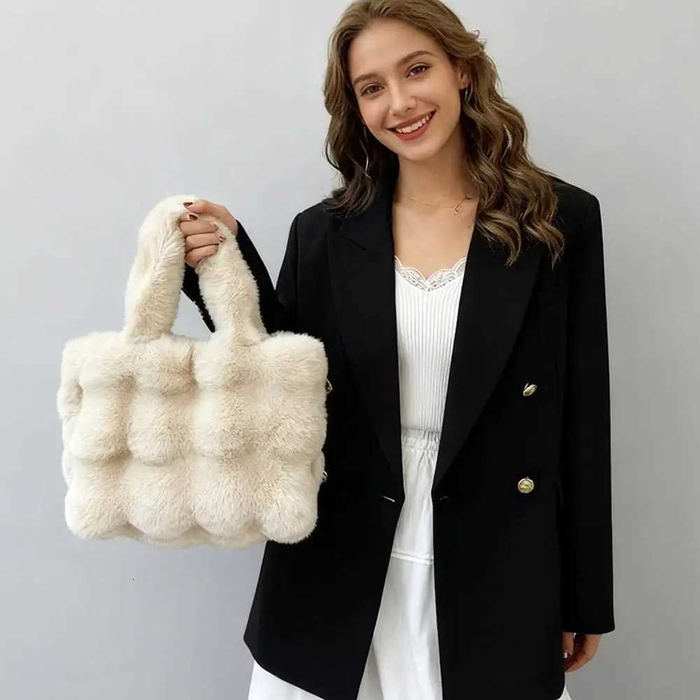 Fluffy s Winter Furry Purse for Women Y2K Faux Fur Bag Fuzzy Shoulder Handbag Y251027
