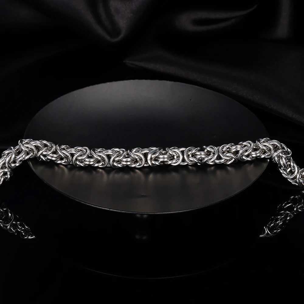 New S925 Sterling Silver Byzantine peror Chain Bracet for Men Wen Polished mi Cuban Smooth Kpop Jewelry Ships fr USAW251027