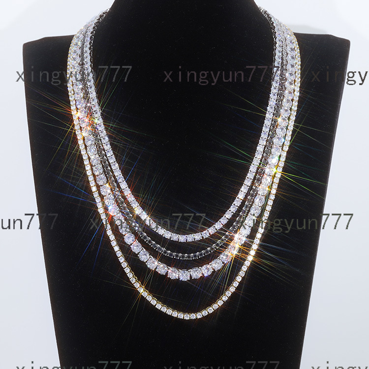 2026 6 Inches to 24 Inches 925 Sterling Silver VVS Moissanite Diamond Tennis Chain for Men Women Fine Jewelry Necklace Bracelet