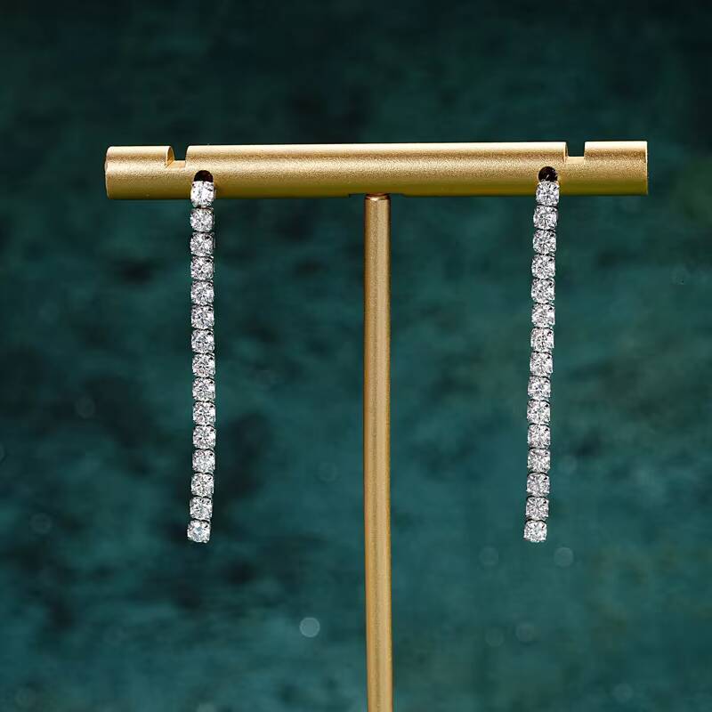 Fashion Jewelry Gift 180cttw 25mm Moissanite Dangle 925 Sterling Silver Long Tassel Stud Earrings for Women