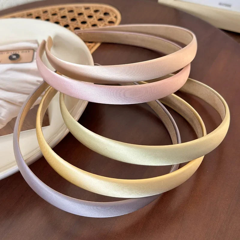 Simple Solid Color Headbands for Women Korean Vintage Satin Fabric Fine Hair Hoop Hairbands Hair Accessories Headwear for Girl 251023