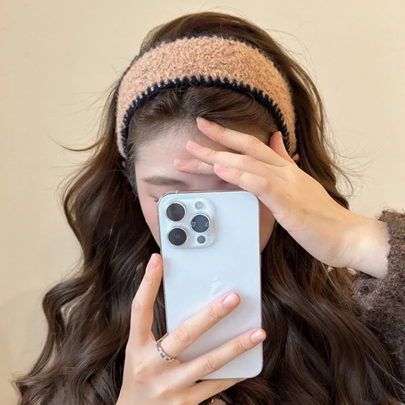 Fashion Wide Curly Plush Hair Hoop Hair Bands for Women Girls French Style Fleece Headbands Hairband Hair Accessories Headwear 251023