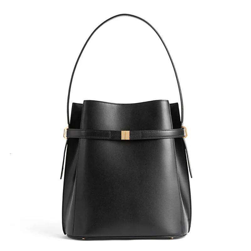 Designer Luxury Light Fashion High Quality Top Layer Cowhide Bucket Shaped Shoulder Personalized End Feeling Diagonal Cross Bag