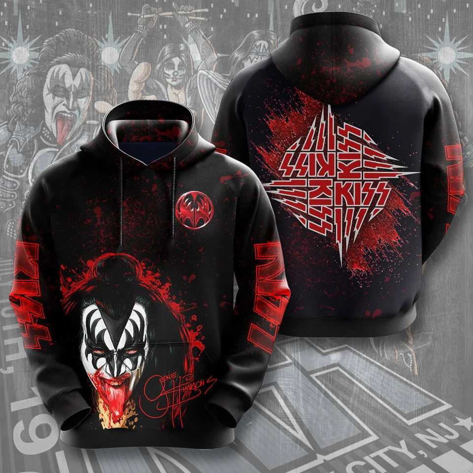 2026 Hot Rock Kiss Hoodies 3D Printed Men Women Funny Long Sleeve Sweatshirt Shirt Street Man Hoodies Tops Y2k Hoodies W251027