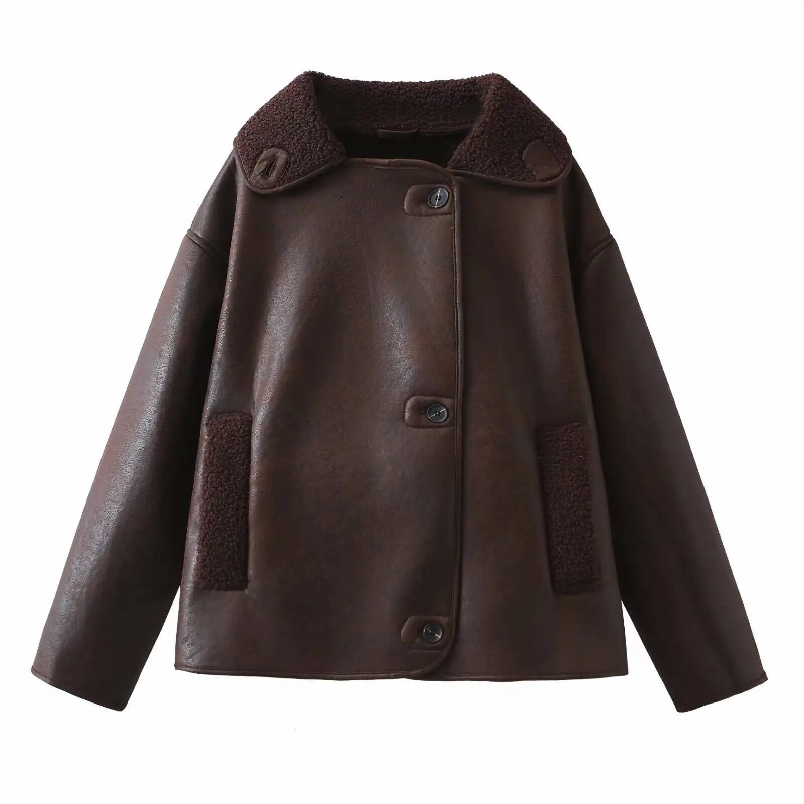 winter jacket women 2024 Autumn New Women's Clothing Style Fashionable and Versatile Flip Collar Fur Integrated Double sided Jacket Coat