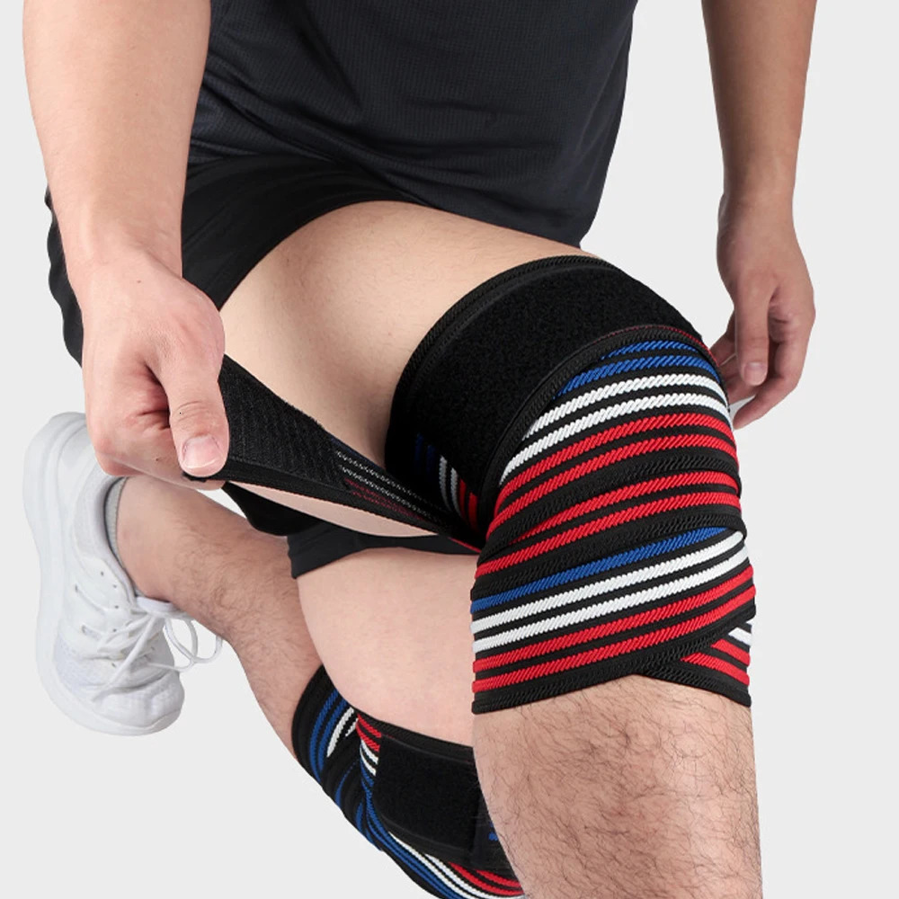Elastic Knee Wrap Compression Bandage Adjustable Training Knee Sleeves for Cross Fitness Squats Powerlifting Weightlifting 251023