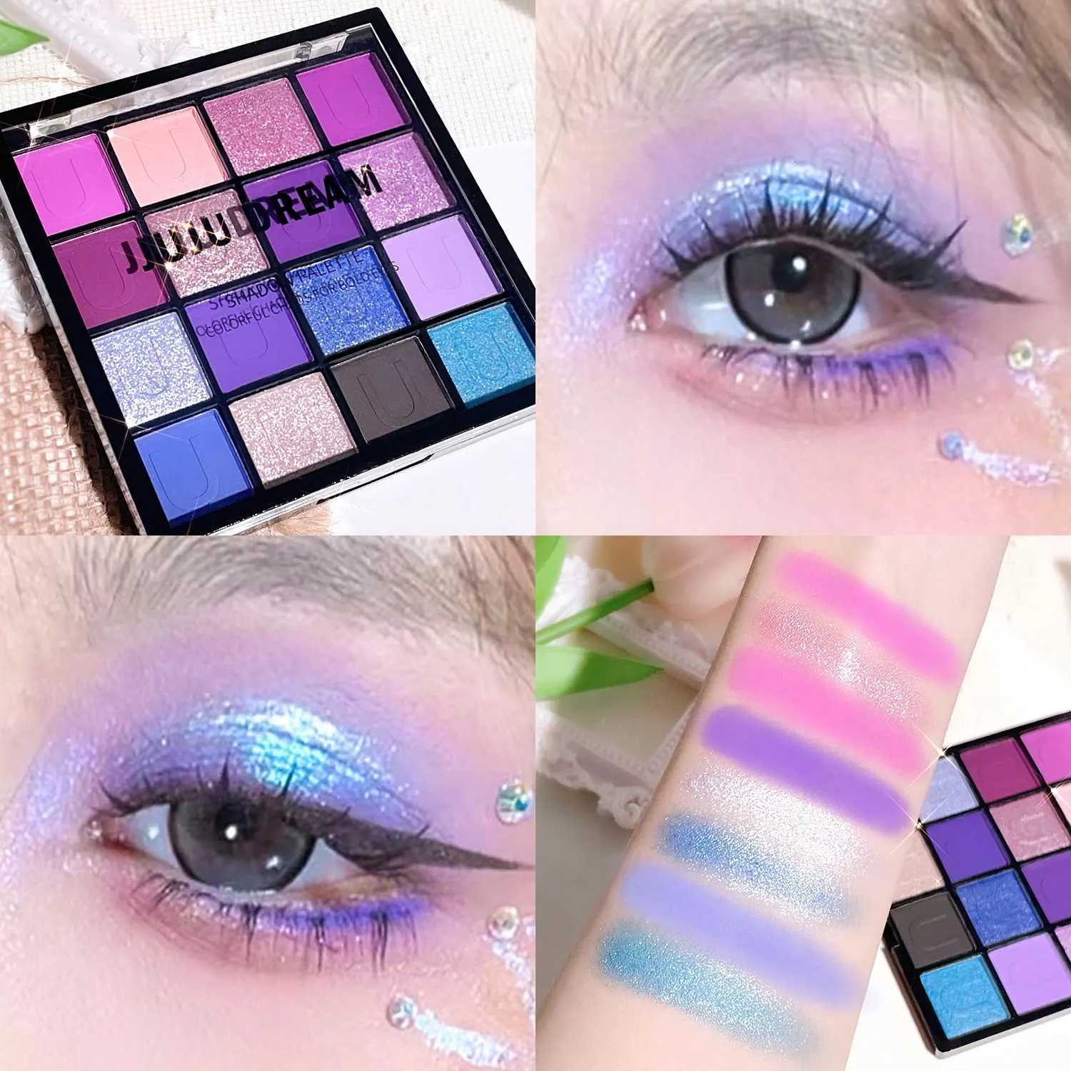 16Color Eyeshadow Palette Koi Mermaid Enchanted Forest with pearlescent matte and fine shimmer finishesXJ251027