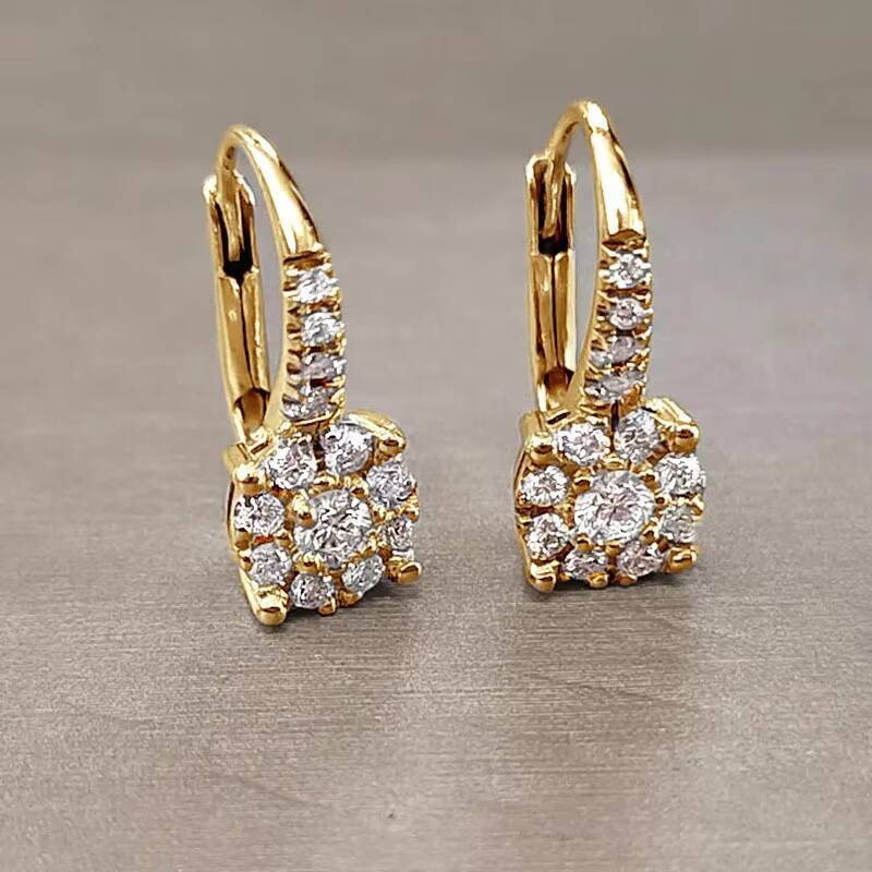 Classic Halo Clip Earrings 925 Silver Full Pave 4mm2mm17mm15mm Moissanite Halo Hoop Earrings Party Statement for Women