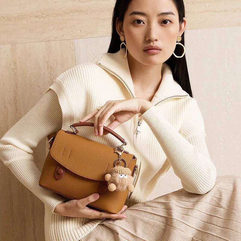 First Grade Leather Cambridge Bag, Women's Fall New Trendy High-End Handbag, Versatile Single Shoulder Crossbody Bag