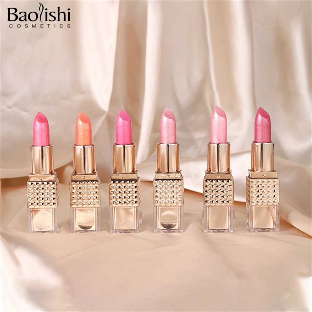 2 Color Nude Matte Diamond Shine Lipstick Waterproof LongLasting Rose Pink Shimmer Velvet Texture Lip Gloss Deluxe Makeup W251027