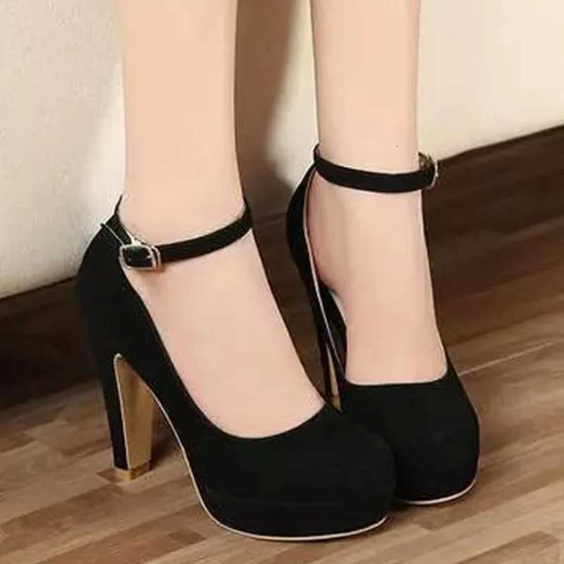 Trendy High Heel Single Shoes 2024 Autumn New Collecti Simple and Sexy Buckle Solid Color Temperament High Heel Womens ShoesXJ251027