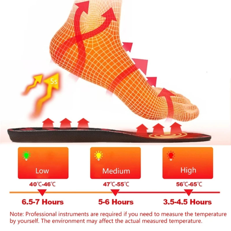 Adjusted Temperature Wireless Foot Warm Electric Heated Insoles Wireless Rechargeable Shoe Pad for Walking Camping Drop251020