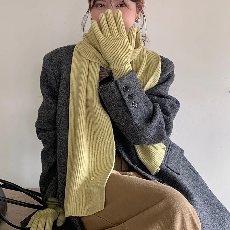 Korean Style Knitted Winter Gloves UltraWarm Soft Windproof Touchscreen Gloves for Women Casual Solid Color 251024