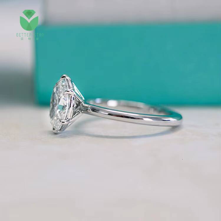 Luxury 14k 18k White Gold HPHT Lab Grown Diamond Ring CVD Lab Diamonds Engagement Ring Fine Jewelry Women Diamond Ring Factory