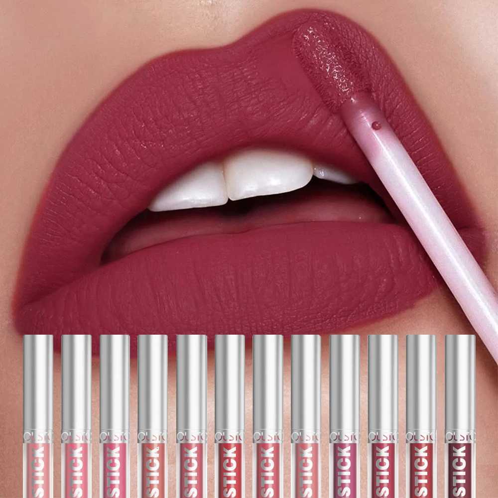 Velvet Matte Lip Glaze Easy To Color Dark Red Matte Liquid Lipstick Waterproof Lasting Moisturizing Brown Lip Gloss Cosmetic pc W251027