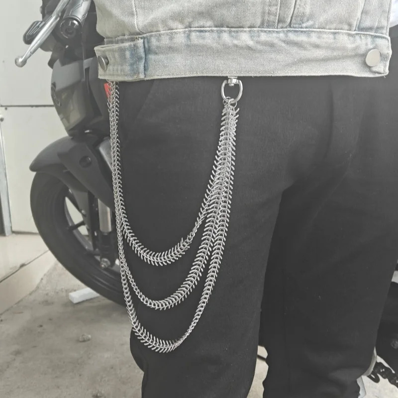 Original Minimalism Fishbone Locomotive Chain Fashionable Men And Women Ones Waist Versatile Jeans Retro Pants Chain 251024