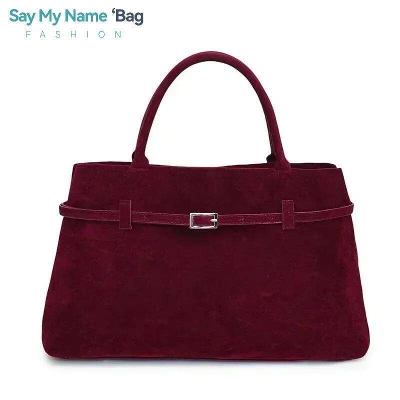 Buckle Decorative Design Solid Faux Suede Handbag Large Capacity Casual Tote 2025 Latest Designer Hot Sale Bags For Women