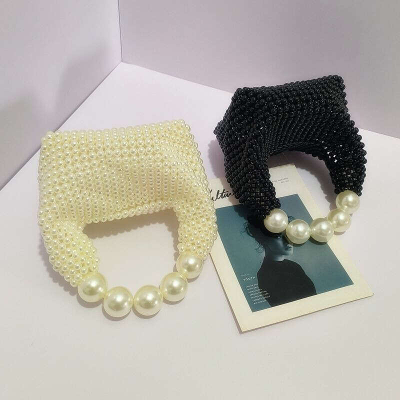Women Handbag Large Capacity Handbag Handmade Woven Banquet Beaded Large Pearl Bag Internet Famous New Summer Handbag