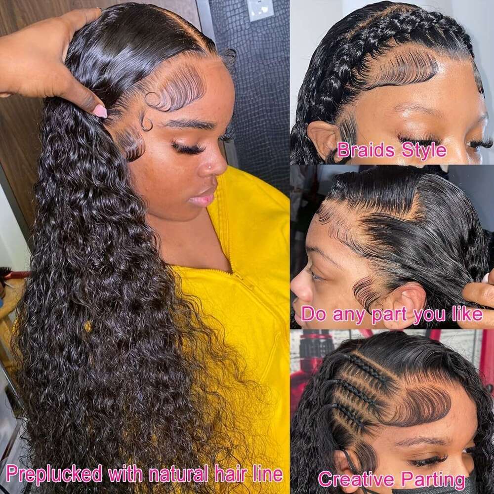 Natural Look Frontal Wig With Pre-Plucked Baby Hair, 13X4 HD Transparent Lace Frontal, Voluminous Waves For Women Men,