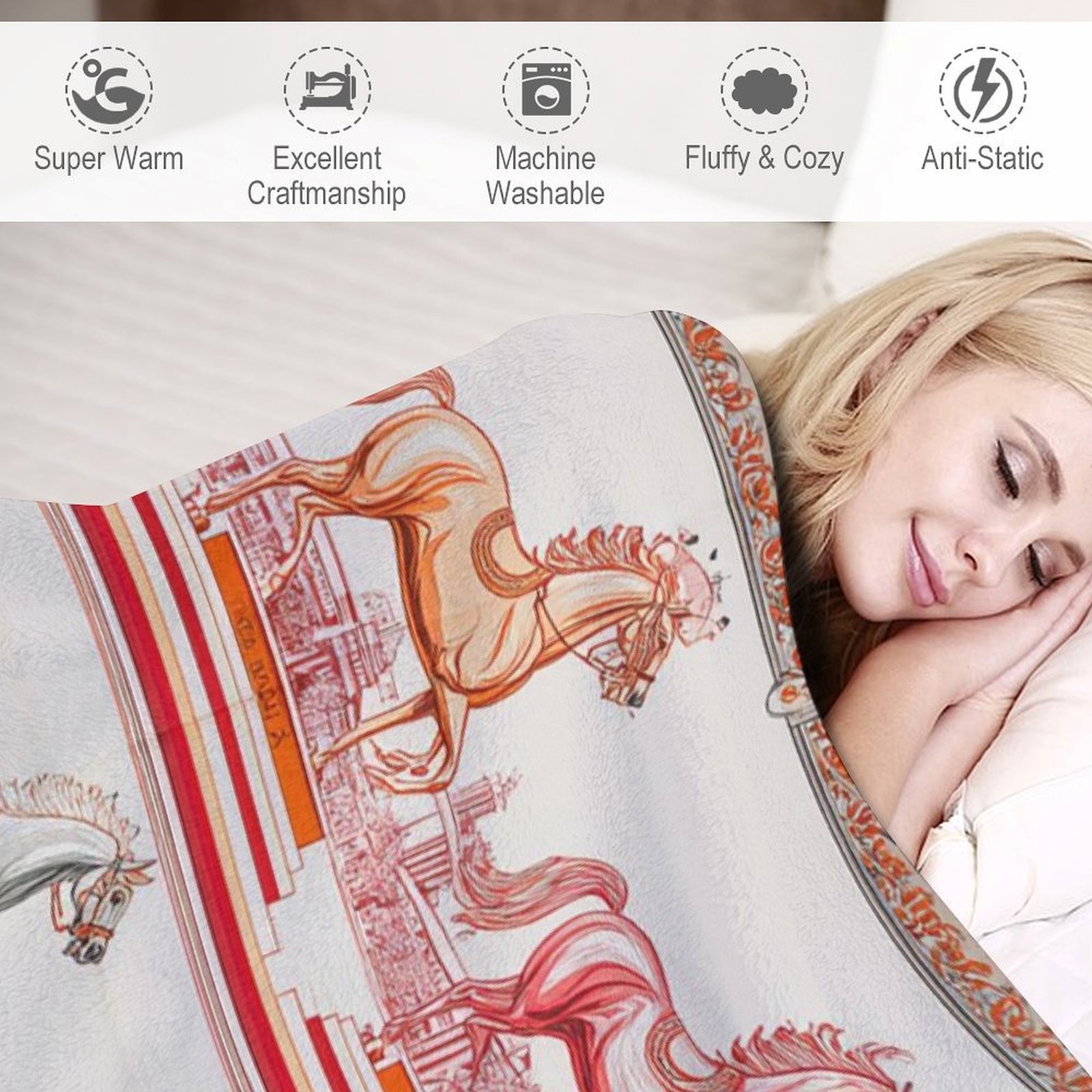 Custom H Designer Horse blanket blanket throw cashmere vibration blanket copert Home Travel Throw Summer Air Conditioner Beach home bedding blankets t