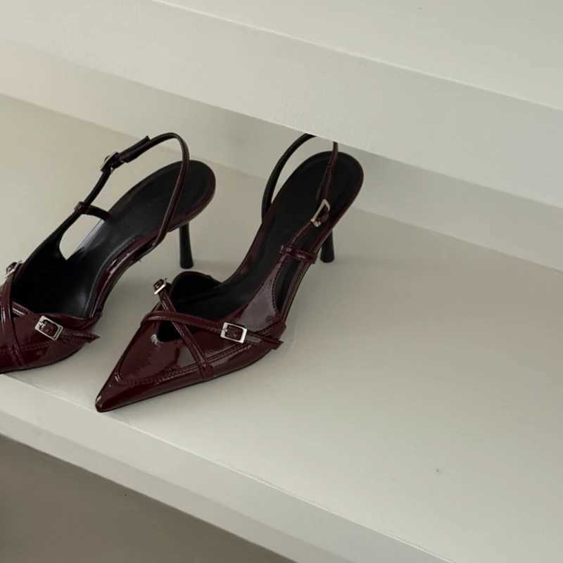 Ladies High Heels New Fi Buckled Slingback Sandals 2025 Summer Sexy Pointed Toe Stiletto Heels Casual Party Dress ZapatosXJ251027