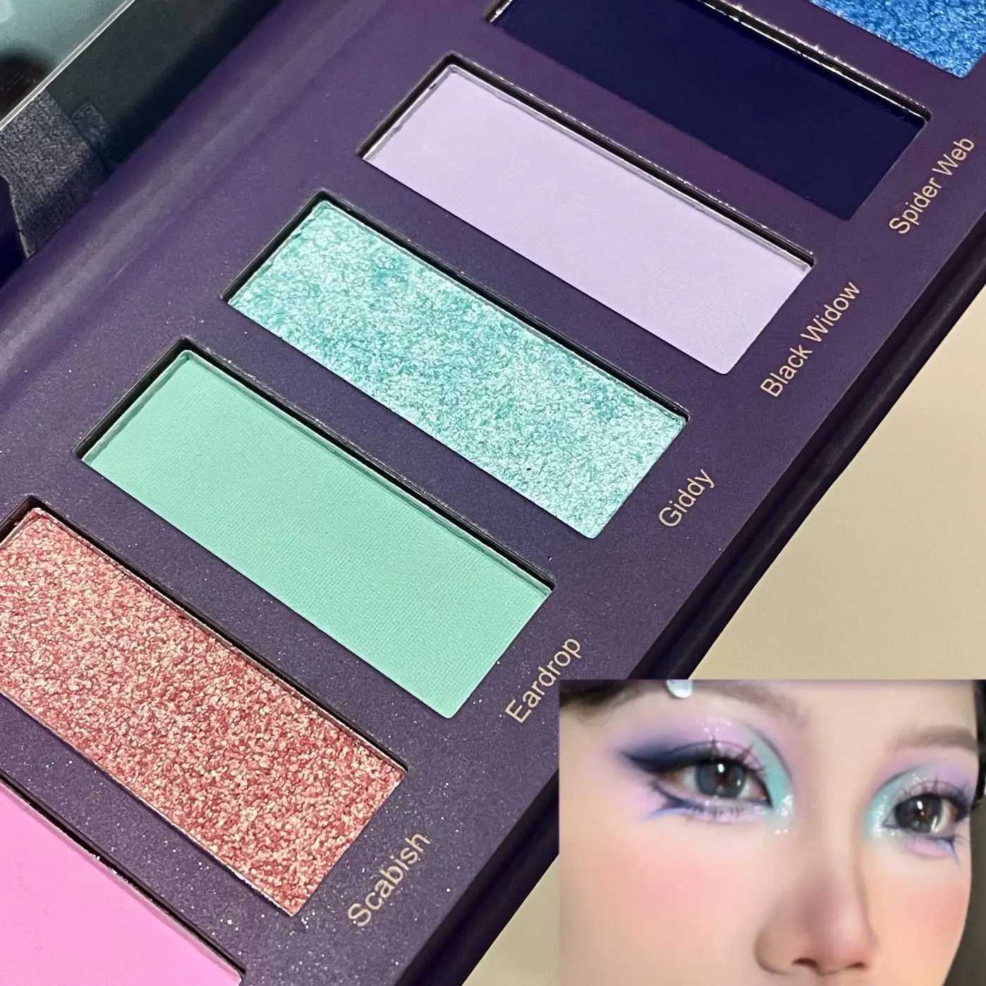 8 Color Punk Eye Shadow Palette Matte Pearlescent Smoke Polarized Purple Eyeshadow Blue Green Glitter Eye Halloween Makeup PaletXJ251027