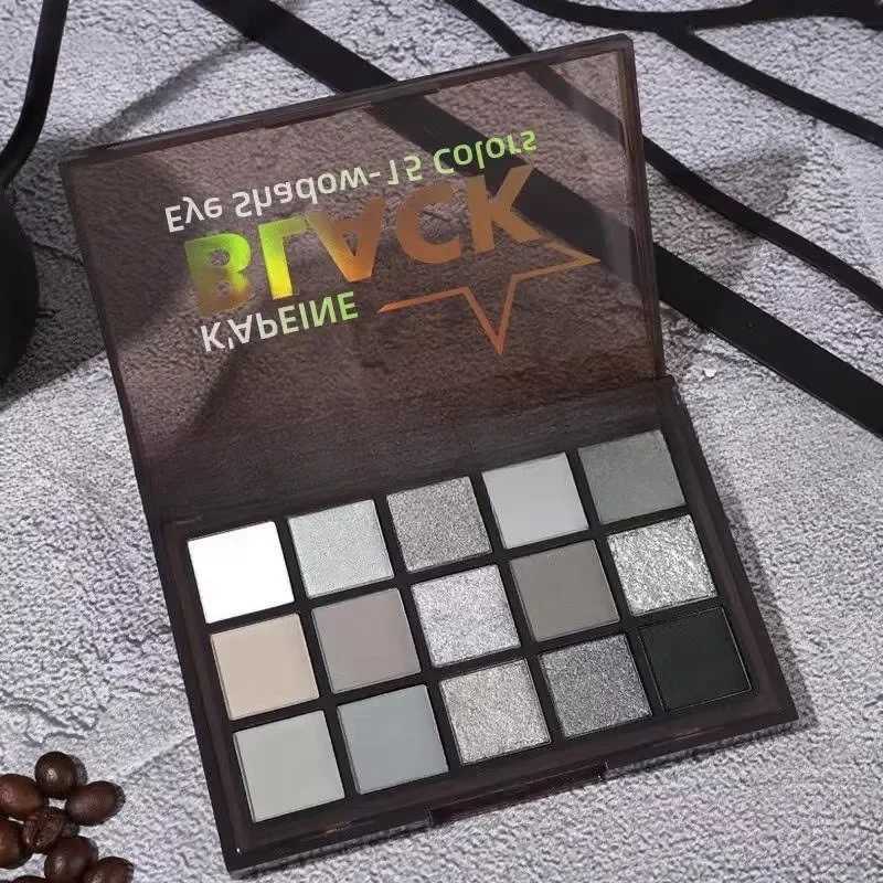 15 Colors Dark Night Eyeshadow Smoky Black Makeup Eyeshadow Long Lasting Matte Pearlescent Grey Black Dark Eye Shadow CosmeticsXJ251027