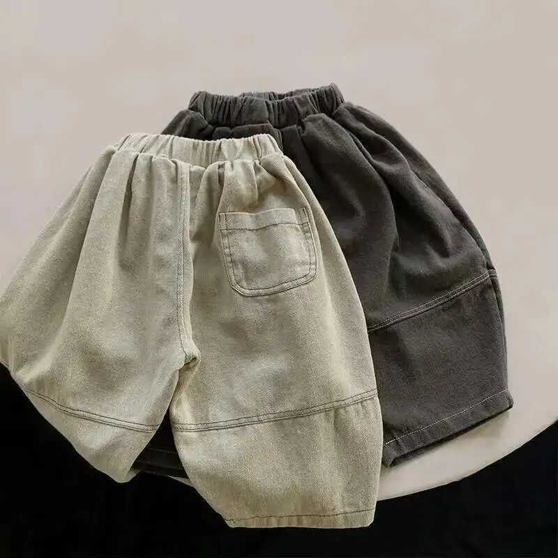 Spring Autumn Children Pants 18Y Boys Cotton Spliced Loose Casual Straight Trousers Korean Toddler Wear For Kids Clothing NewT251027