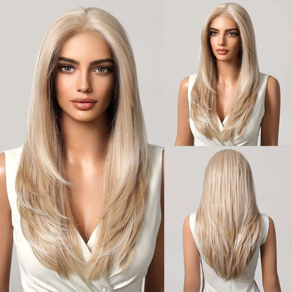 Haircube Wig 13X6 Inch High Temperature Fiber Haircube Elegant Straight Lace Front Wig - Natural Look & Comfort Fit Women, Versatile For Festivals, Pa