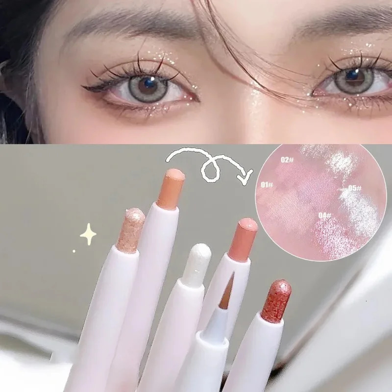 Double Headed Eyeliner Lying Silkworm Pen Diamond Glitter 2in1 Eyes Makeup Pink Sequin Eyeshadow Highlighter Korea Cosmetics 251027