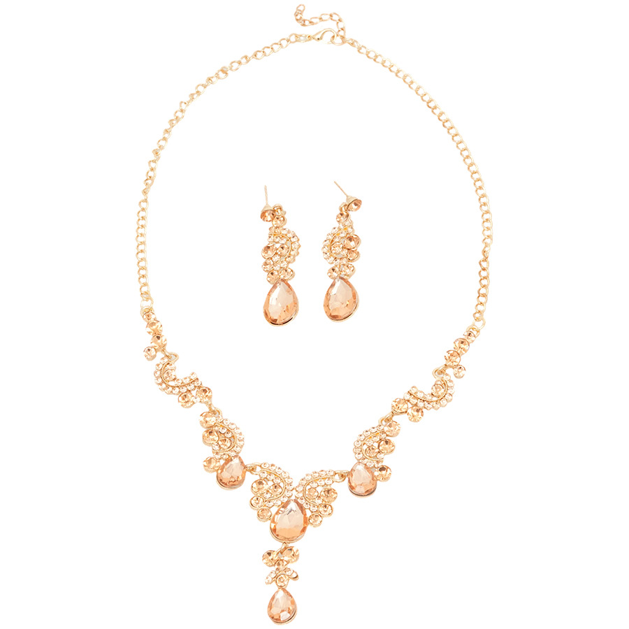 Bridal Tiara Three-Piece Luxurious and Elegant Wedding Accessories Set High-End Necklace Earrings Crown - view 3