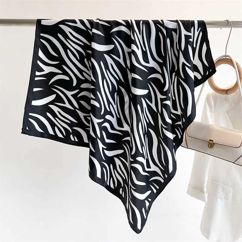 Wen Spain Brand Design Scarf Fashion opard Zebra Silk Scarves Square Small Handkerchi Neck Snood Bag Hijab Snood 9090CmW251027