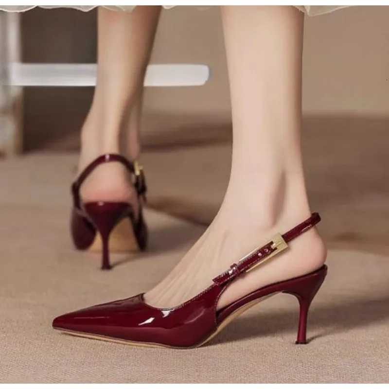 2025 Summer New Band Women Pumps Shoes Fi Shallow Slip Slingback Sandals Thin High Heel Dress Sexy Pumps ShoesXJ251027