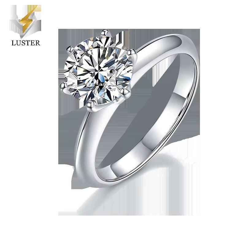 Classic Cheap Large Women Jewelry Snowflake Proposal Silver Rings Women 925 Sterling 2ct Moissanite Engagement Ring