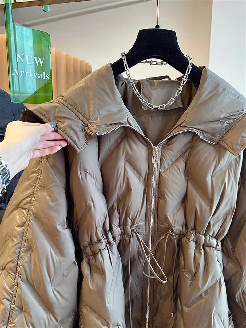 Winter Womens Jacket Korean Fashion White Duck Down Jackets Parkas Warm Puffer Coat Loosefit Female Snow Wear Outwear 251027